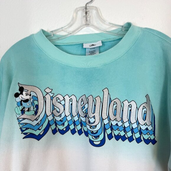 Disney Disneyland Crewneck Sweatshirt Blue Mickey Mouse Ombre Medium - Picture 3 of 7